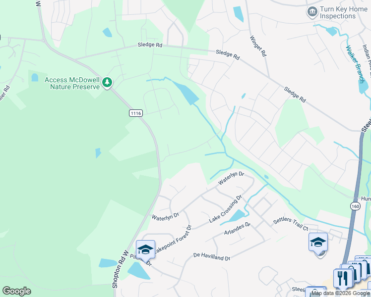 map of restaurants, bars, coffee shops, grocery stores, and more near in Charlotte