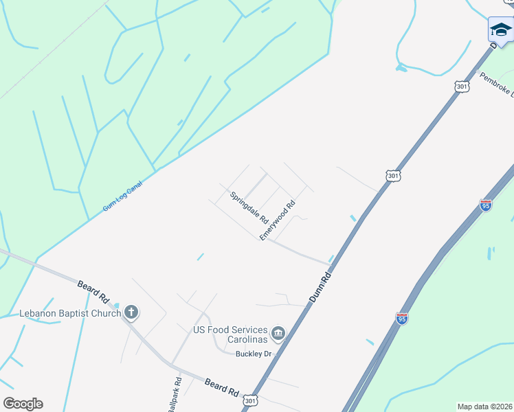 map of restaurants, bars, coffee shops, grocery stores, and more near 3117 Tyrus Road in Eastover