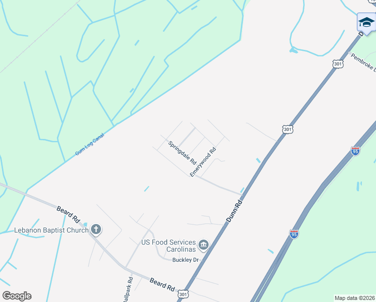 map of restaurants, bars, coffee shops, grocery stores, and more near 3117 Tyrus Road in Eastover