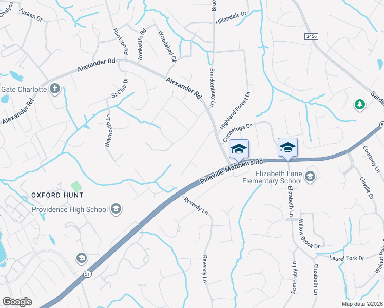 map of restaurants, bars, coffee shops, grocery stores, and more near 1225 Lost Oak Road in Charlotte