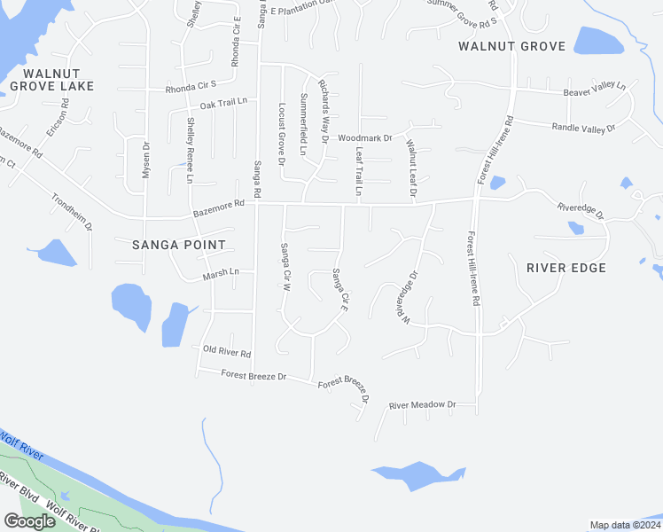 map of restaurants, bars, coffee shops, grocery stores, and more near 489 Sanga Circle East in Shelby County