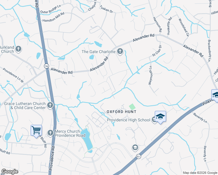 map of restaurants, bars, coffee shops, grocery stores, and more near in Charlotte