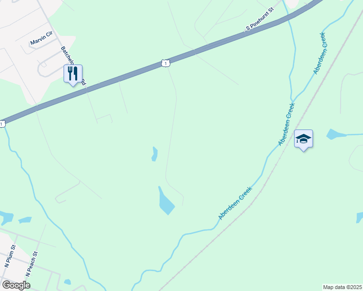 map of restaurants, bars, coffee shops, grocery stores, and more near 472 Rosy Road in Aberdeen