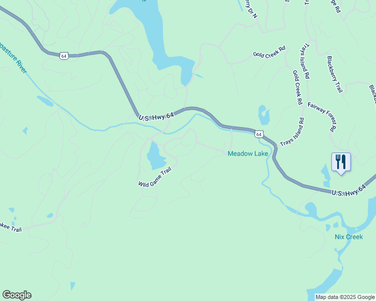 map of restaurants, bars, coffee shops, grocery stores, and more near 26 Lonely Mountain Dr in Sapphire