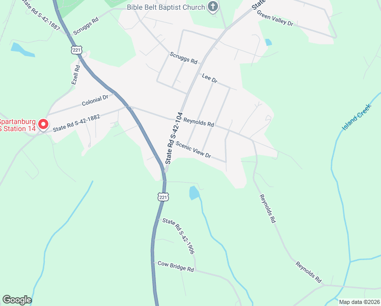 map of restaurants, bars, coffee shops, grocery stores, and more near 308 Scenic View Drive in Chesnee
