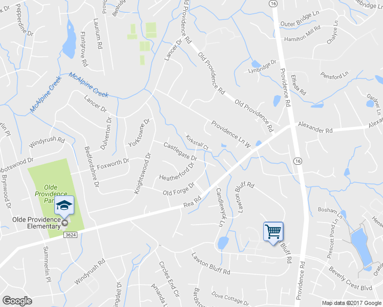 map of restaurants, bars, coffee shops, grocery stores, and more near in Charlotte