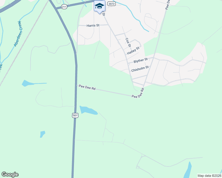 map of restaurants, bars, coffee shops, grocery stores, and more near 1220 Pee Dee Road in Aberdeen