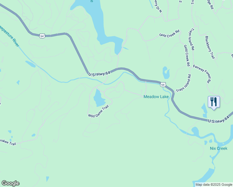 map of restaurants, bars, coffee shops, grocery stores, and more near 26 Lonely Mountain Drive in Sapphire