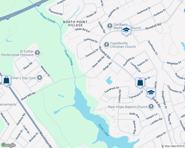 map of restaurants, bars, coffee shops, grocery stores, and more near in Fayetteville