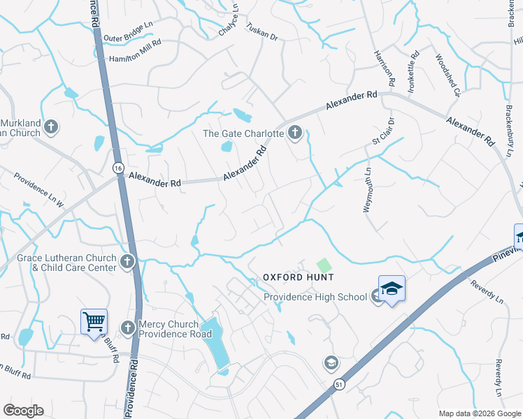 map of restaurants, bars, coffee shops, grocery stores, and more near in Charlotte