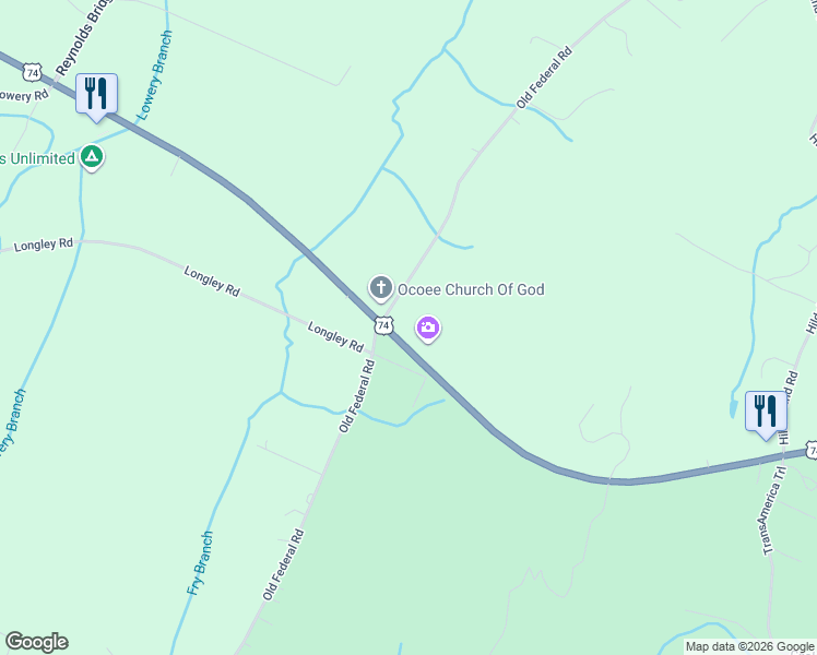 map of restaurants, bars, coffee shops, grocery stores, and more near 869 U.S. 64 in Ocoee