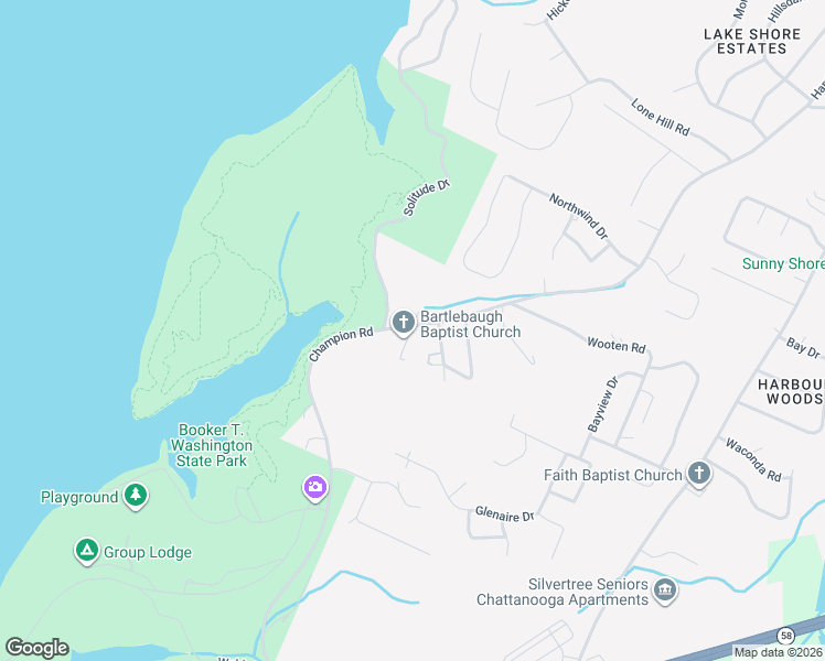 map of restaurants, bars, coffee shops, grocery stores, and more near 6137 Champion Road in Chattanooga
