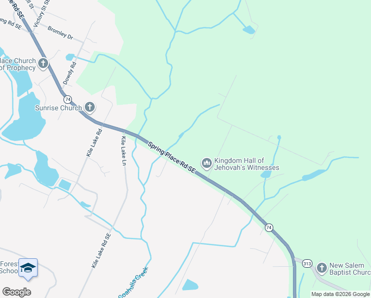 map of restaurants, bars, coffee shops, grocery stores, and more near 3003 Spring Place Road Southeast in Cleveland