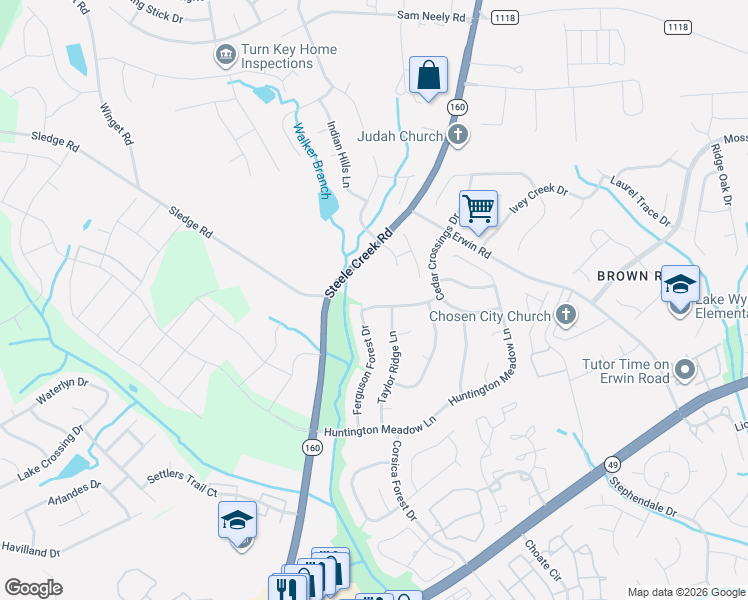 map of restaurants, bars, coffee shops, grocery stores, and more near in Charlotte