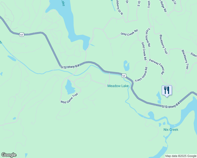 map of restaurants, bars, coffee shops, grocery stores, and more near 417 Meadow Way in Sapphire
