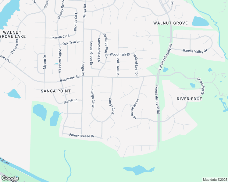 map of restaurants, bars, coffee shops, grocery stores, and more near 454 Sanga Circle East in Shelby County