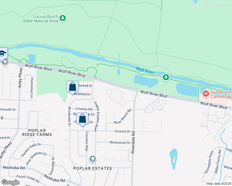 map of restaurants, bars, coffee shops, grocery stores, and more near 7109 Vineyard Way in Germantown