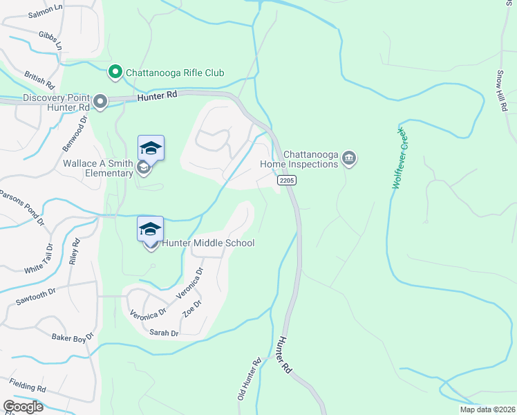 map of restaurants, bars, coffee shops, grocery stores, and more near 6954 Bucksland Dr in Ooltewah