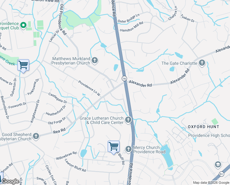 map of restaurants, bars, coffee shops, grocery stores, and more near in Charlotte
