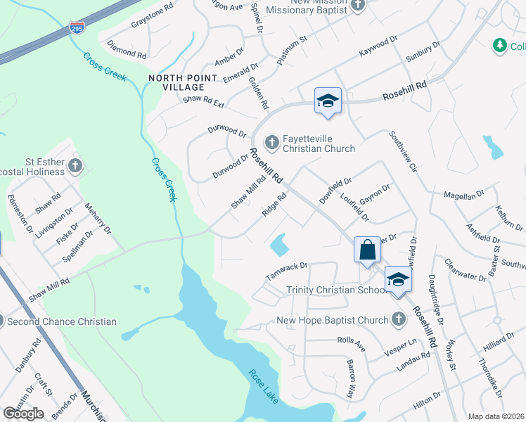 map of restaurants, bars, coffee shops, grocery stores, and more near 833 Shaw Mill Road in Fayetteville