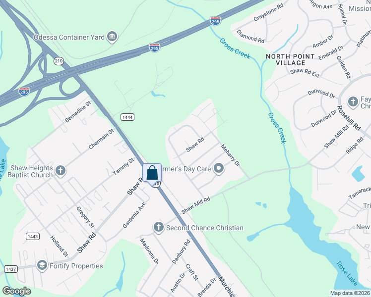 map of restaurants, bars, coffee shops, grocery stores, and more near 5703 Demarest Court in Fayetteville
