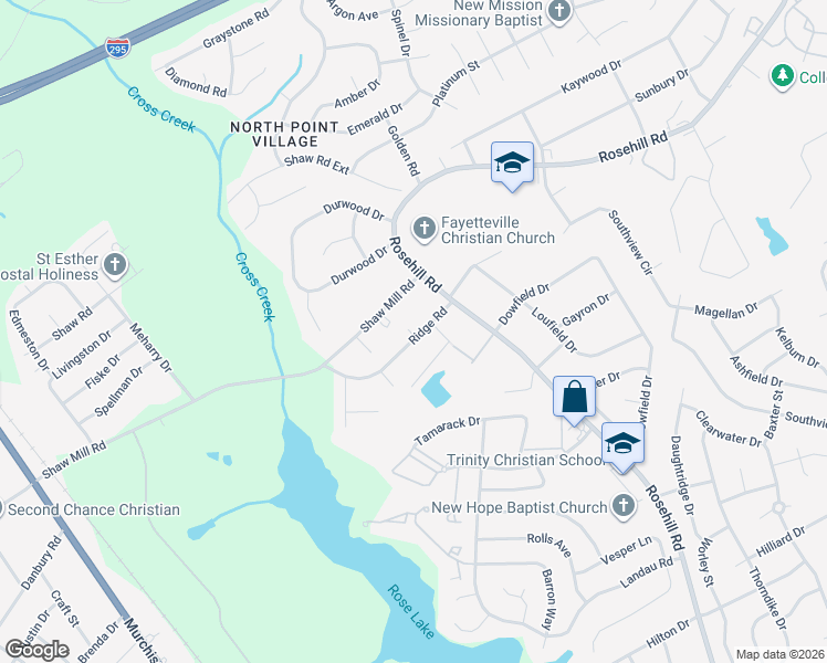 map of restaurants, bars, coffee shops, grocery stores, and more near 833 Shaw Mill Road in Fayetteville