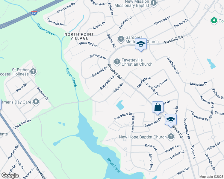 map of restaurants, bars, coffee shops, grocery stores, and more near 833 Shaw Mill Road in Fayetteville