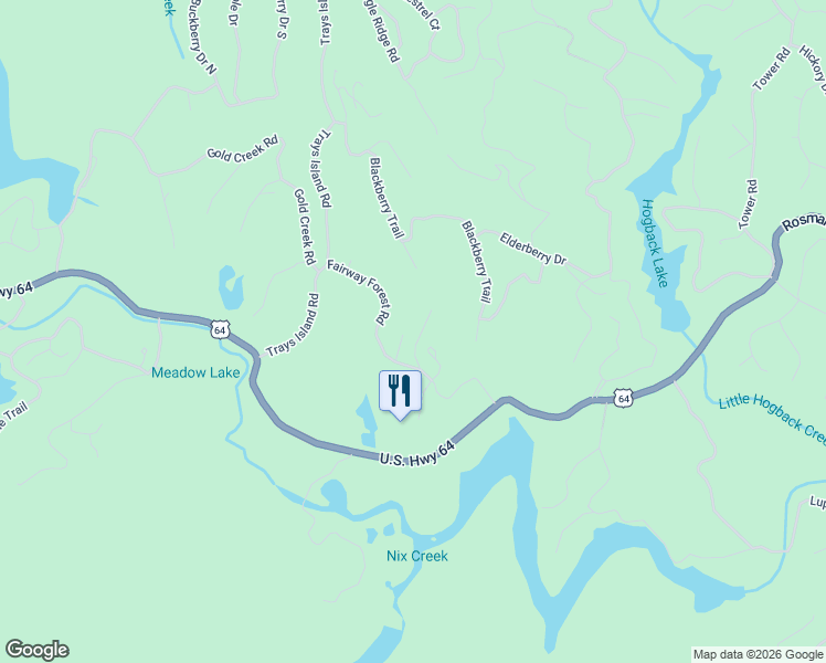 map of restaurants, bars, coffee shops, grocery stores, and more near 1221 Fairway Forest Road in Sapphire