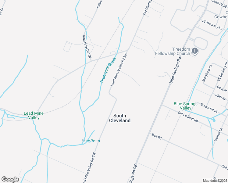 map of restaurants, bars, coffee shops, grocery stores, and more near 294-478 Lead Mine Valley Road Southwest in Cleveland