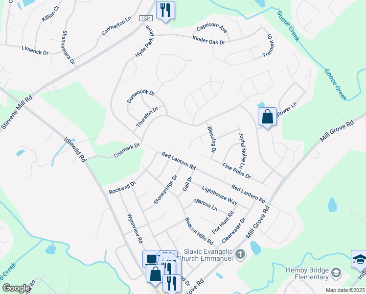 map of restaurants, bars, coffee shops, grocery stores, and more near 4012 Cloud View Lane in Indian Trail