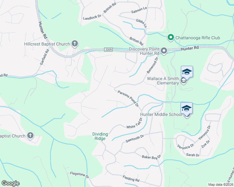 map of restaurants, bars, coffee shops, grocery stores, and more near 6021 Parsons Pond Drive in Ooltewah