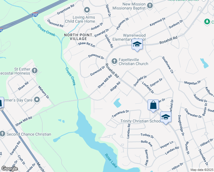 map of restaurants, bars, coffee shops, grocery stores, and more near 833 Shaw Mill Road in Fayetteville