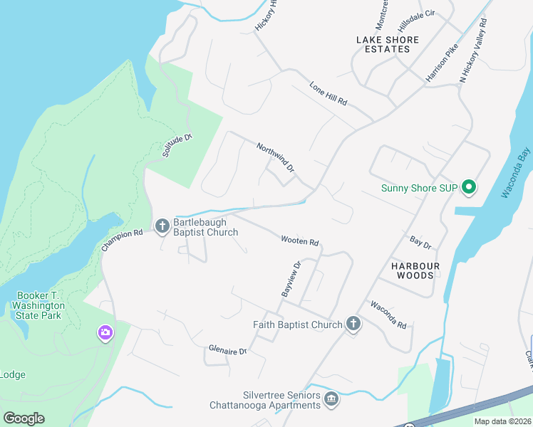 map of restaurants, bars, coffee shops, grocery stores, and more near 6320 Champion Road in Chattanooga
