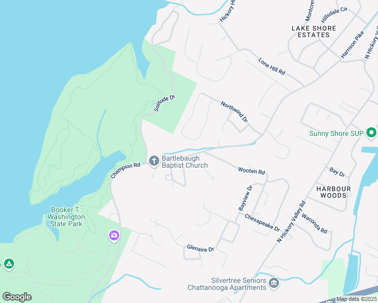 map of restaurants, bars, coffee shops, grocery stores, and more near 4816 Tressie Lane in Chattanooga