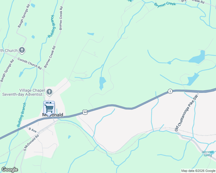 map of restaurants, bars, coffee shops, grocery stores, and more near 241 Bridgewater Drive in McDonald