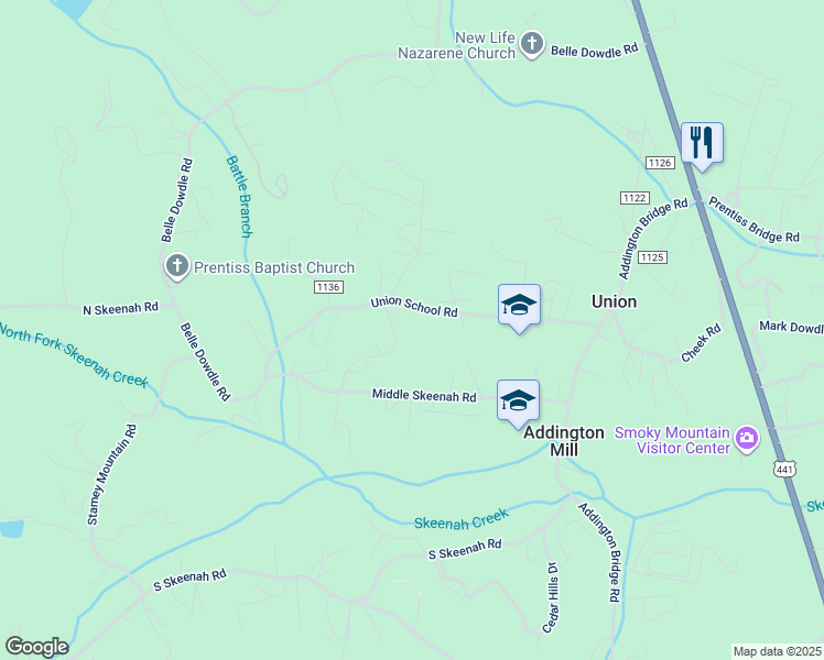 map of restaurants, bars, coffee shops, grocery stores, and more near 26 Carl Henson Road in Franklin