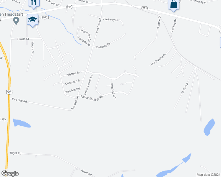 map of restaurants, bars, coffee shops, grocery stores, and more near 101 Courtyard Circle in Aberdeen