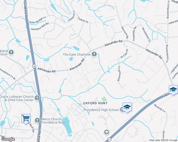 map of restaurants, bars, coffee shops, grocery stores, and more near in Charlotte