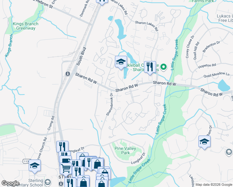 map of restaurants, bars, coffee shops, grocery stores, and more near in Charlotte
