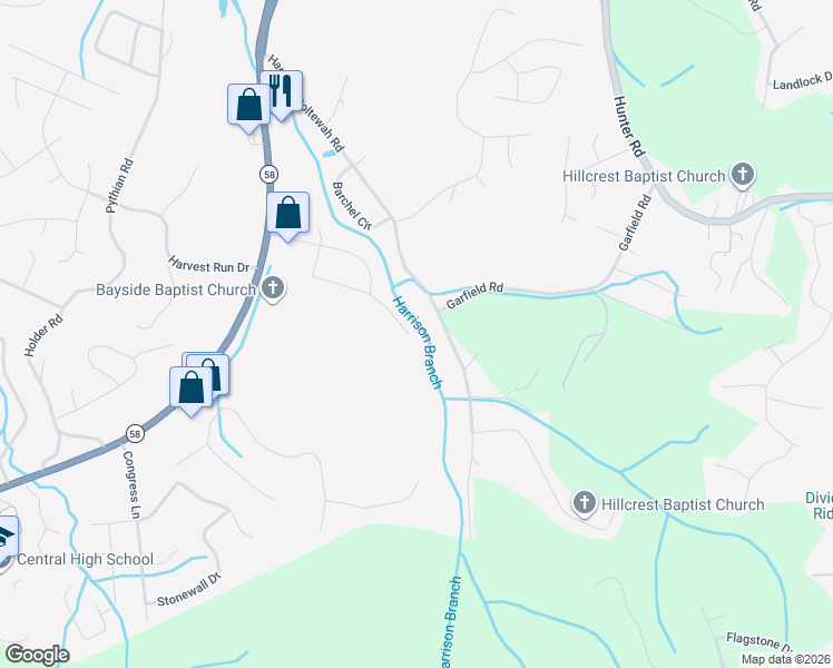 map of restaurants, bars, coffee shops, grocery stores, and more near 7017 Lystra Road in Harrison