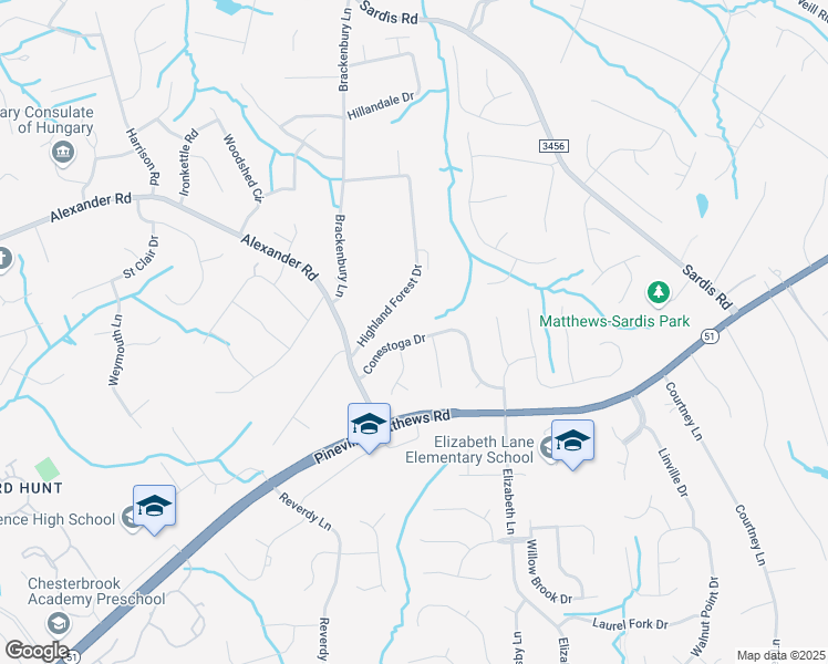 map of restaurants, bars, coffee shops, grocery stores, and more near 912 Conestoga Drive in Charlotte