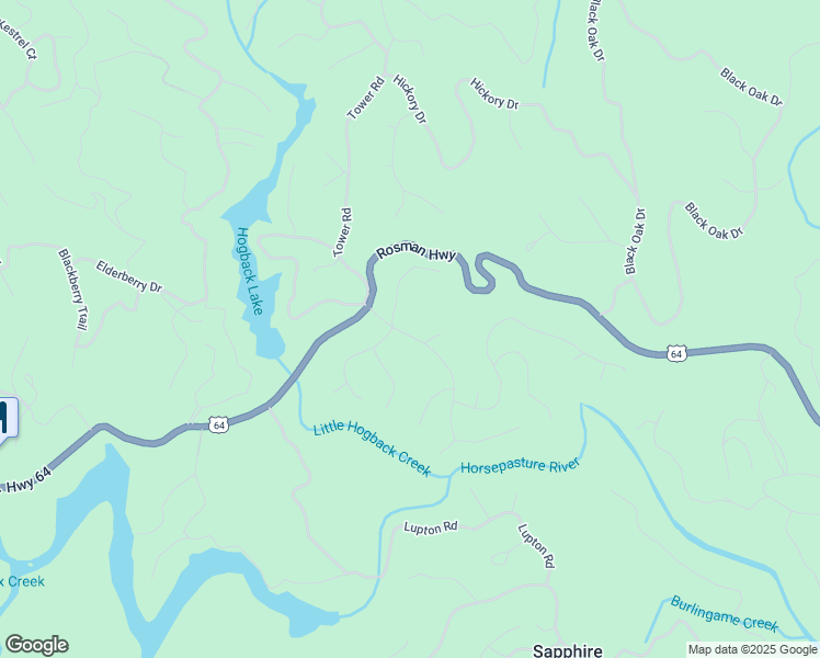 map of restaurants, bars, coffee shops, grocery stores, and more near 111 Narrows Road in Sapphire