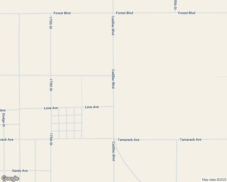 map of restaurants, bars, coffee shops, grocery stores, and more near Cadillac Boulevard in North Edwards