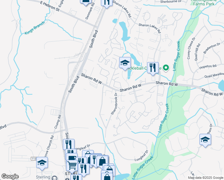 map of restaurants, bars, coffee shops, grocery stores, and more near in Charlotte