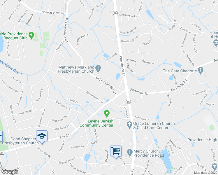 map of restaurants, bars, coffee shops, grocery stores, and more near in Charlotte