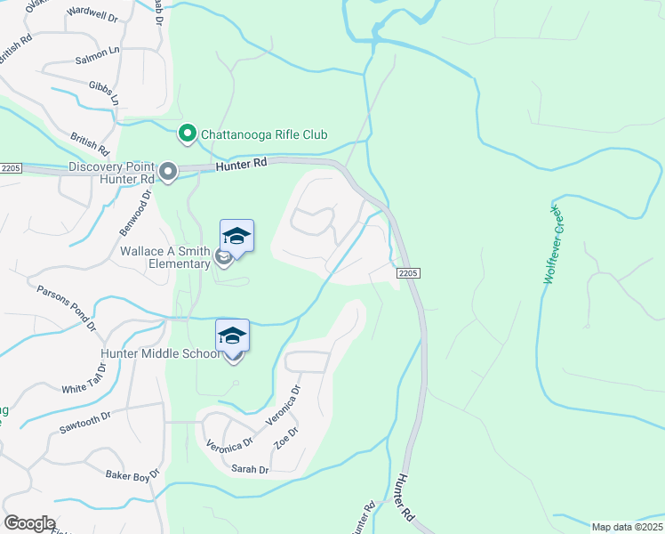 map of restaurants, bars, coffee shops, grocery stores, and more near 5688 Crooked Creek in Ooltewah