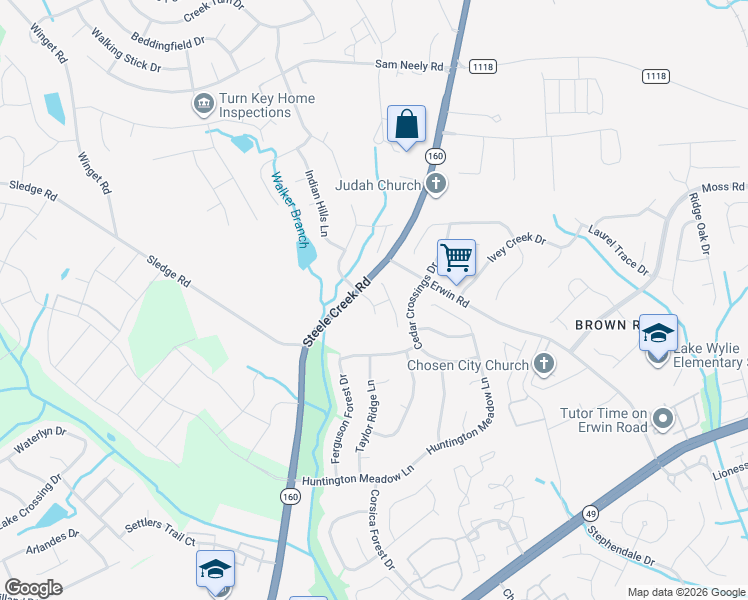 map of restaurants, bars, coffee shops, grocery stores, and more near 12841 Steele Creek Road in Charlotte