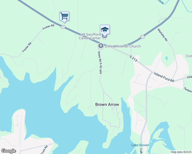 map of restaurants, bars, coffee shops, grocery stores, and more near 256 Brown Arrow Circle in Inman