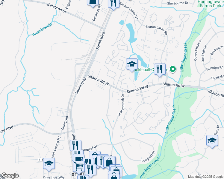 map of restaurants, bars, coffee shops, grocery stores, and more near in Charlotte
