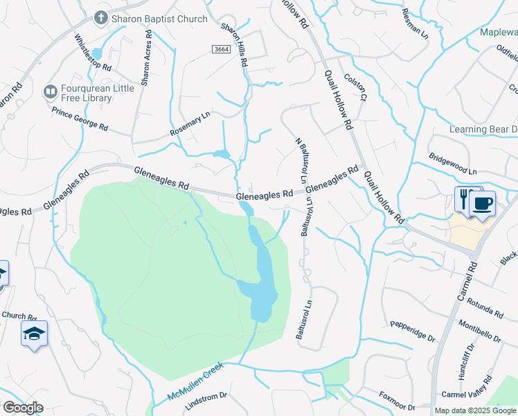 map of restaurants, bars, coffee shops, grocery stores, and more near 3901 Seminole Court in Charlotte